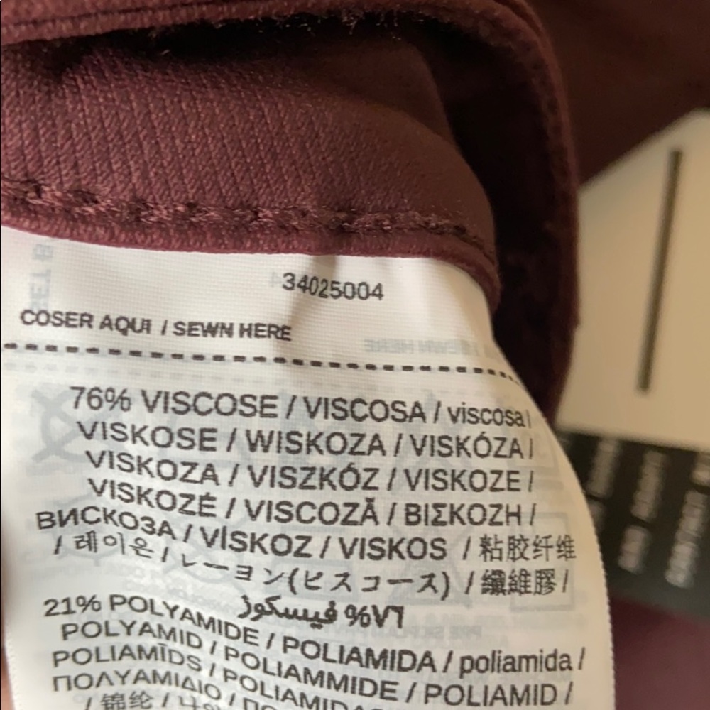 MANGO skinny coated jeans in burgundy stretch - Picture 5 of 8